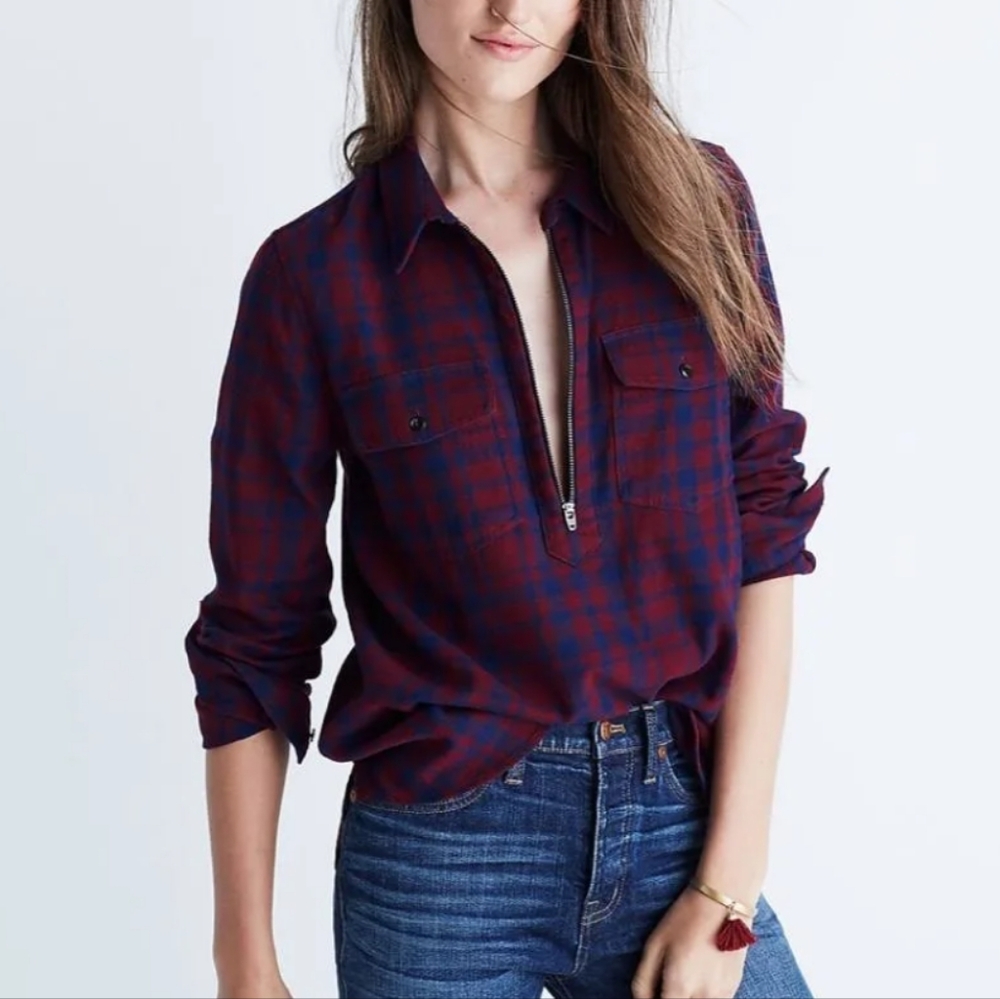 Madewell Flannel Shirt in Mckinney Plaid SZ.S Red\Blue